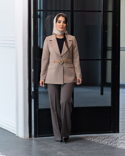 کت هرمس کمربند دار گواردین ترک / دلارز