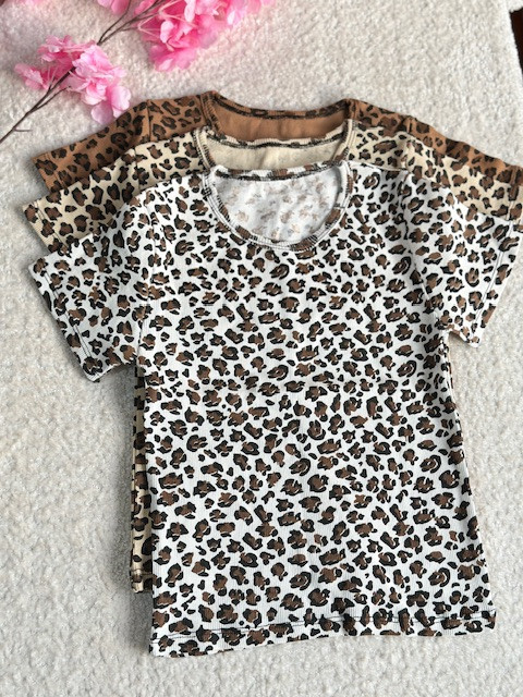 کراپ نیمه آستین دخترانه پلنگی