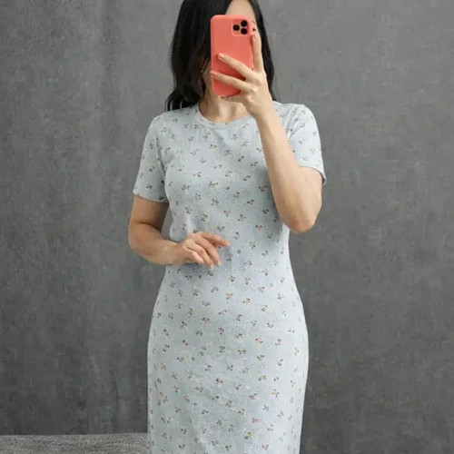 ماکسی کبریتی وارداتی Zara دخترانه/ طرح گل دار آبی ملیح