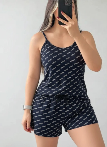 تاپ و شورتک دخترانه و زنانه طرح Lacoste سورمه ای