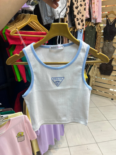کراپ نوار دوزی آستین حلقه PRADA گلدوزی