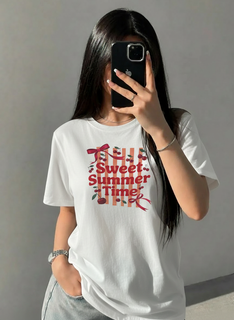 تیشرت طرح sweet summer پنبه 28 قد باکسی