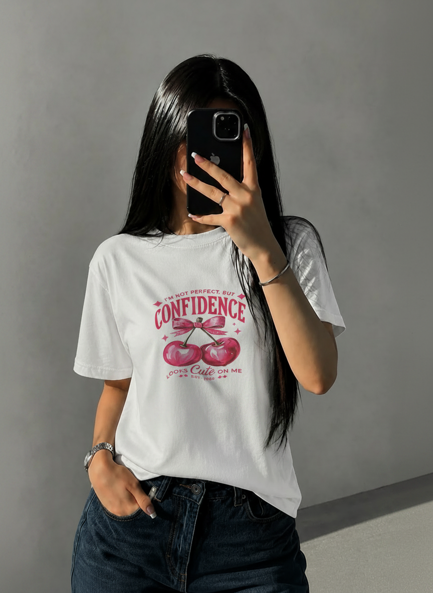تیشرت طرح گیلاس confidence پنبه 28