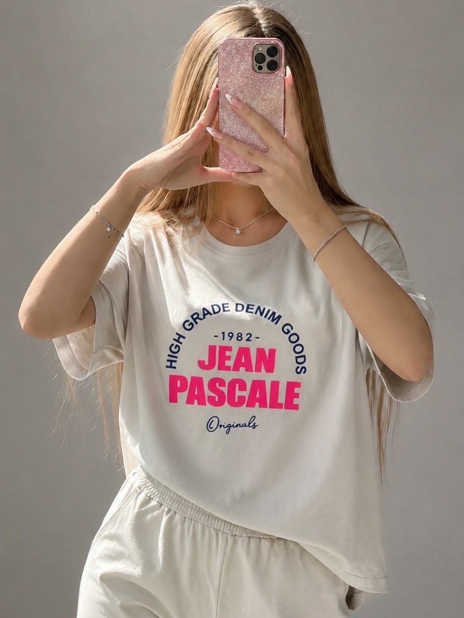 تیشرت باکسی و شلوارک سوپر پنبه طرح Jean